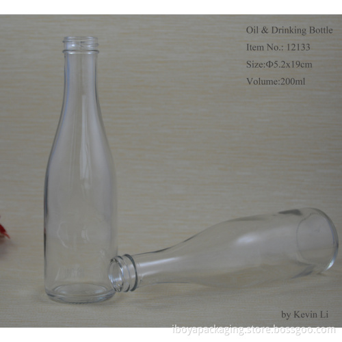 Antique Flask Clear Glass Mineral Bottle